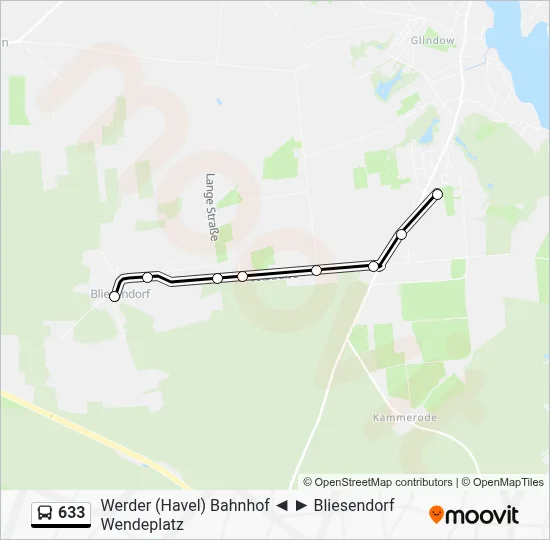 633 Bus Line Map