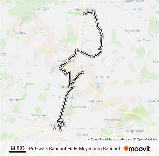 Автобус 903: карта маршрута
