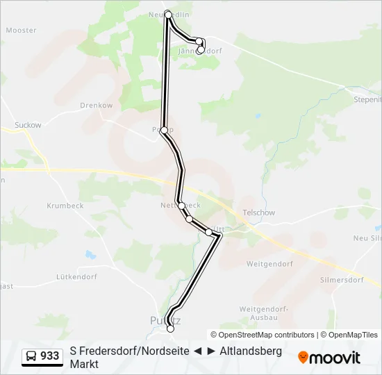 933 Bus Line Map