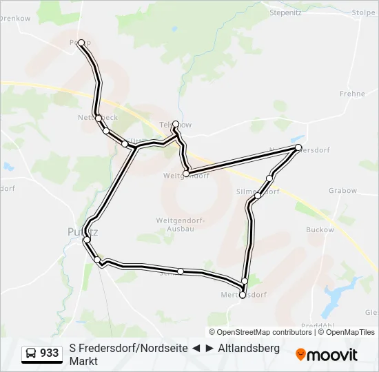 933 Bus Line Map