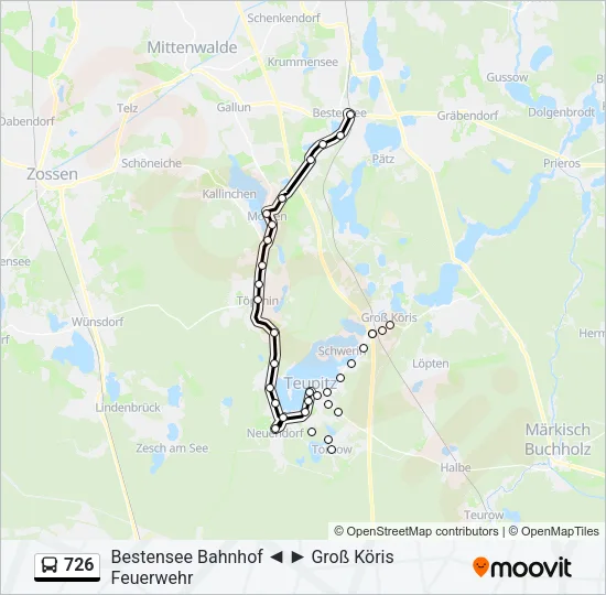 726 Bus Line Map