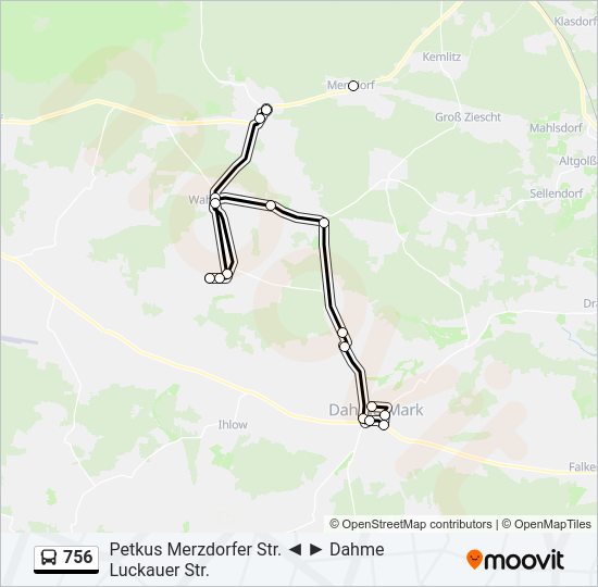 756 bus Line Map