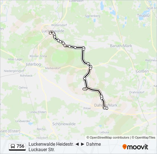 756 bus Line Map