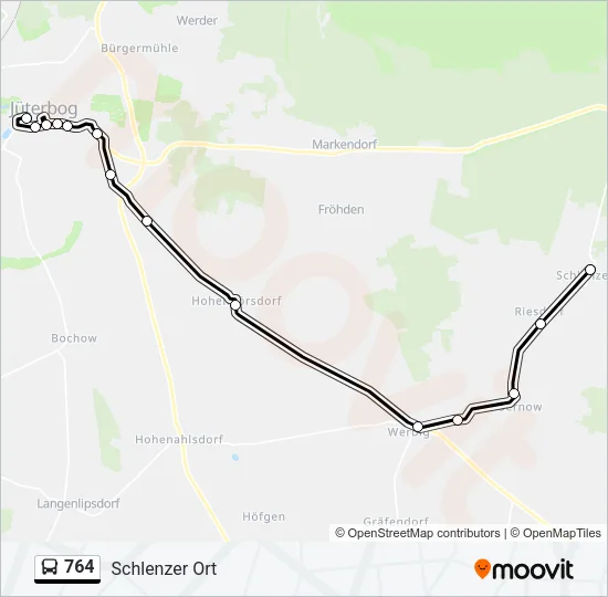 764 Bus Line Map