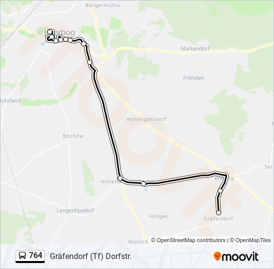 764 bus Line Map