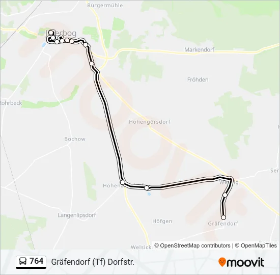764 Bus Line Map