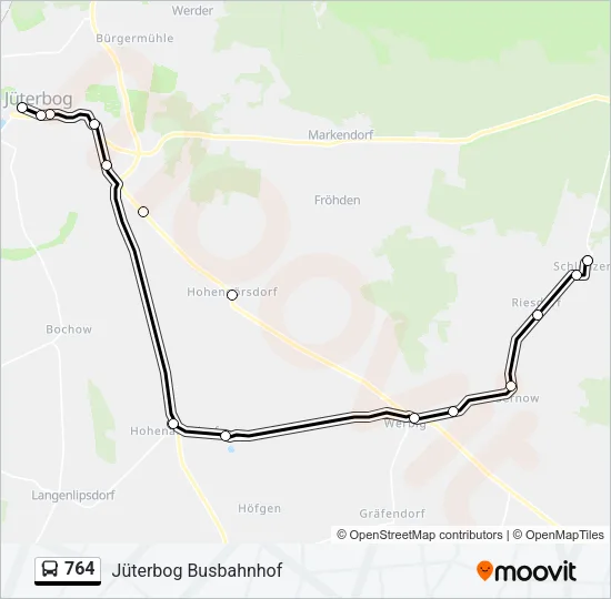 764 Bus Line Map