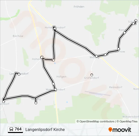 764 Bus Line Map