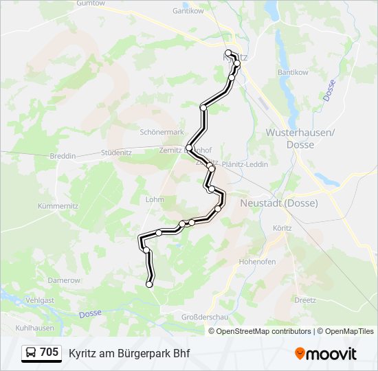 705 bus Line Map