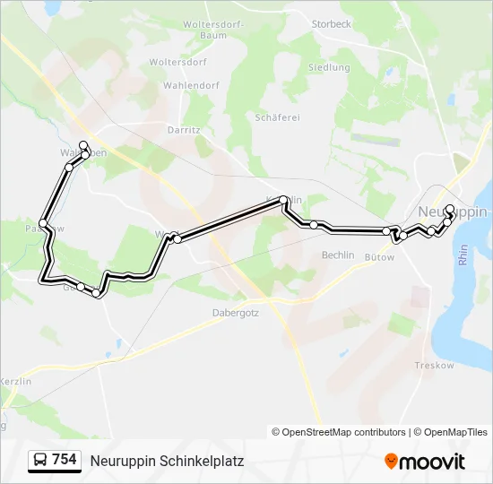 754 Bus Line Map
