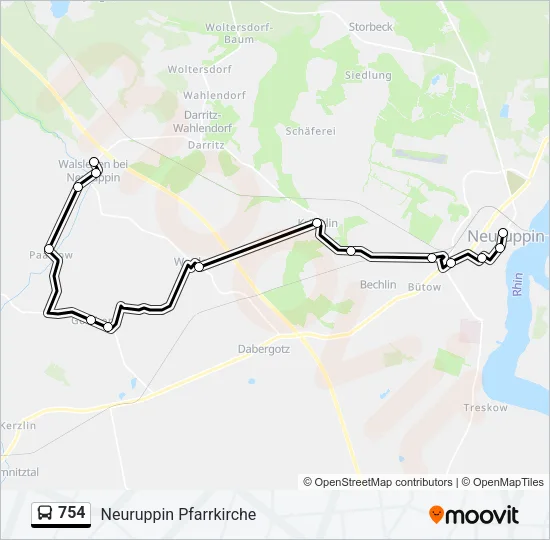 754 Bus Line Map