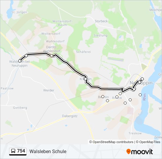 Автобус 754: карта маршрута