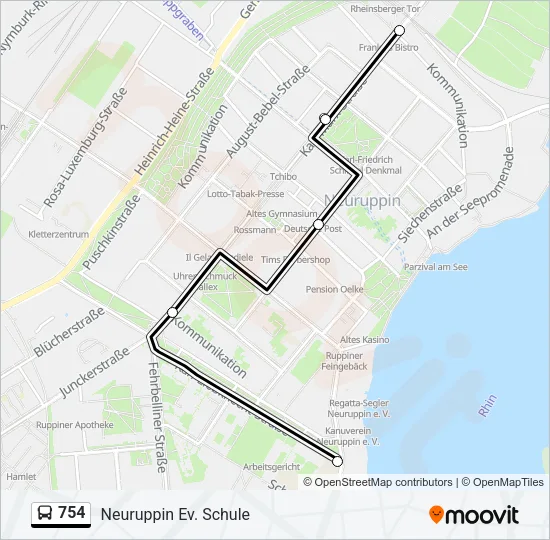 754 Bus Line Map