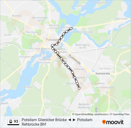 Трамвай 93: карта маршрута