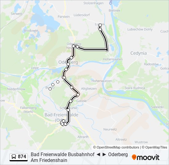 874 bus Line Map