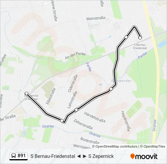 891 Bus Line Map