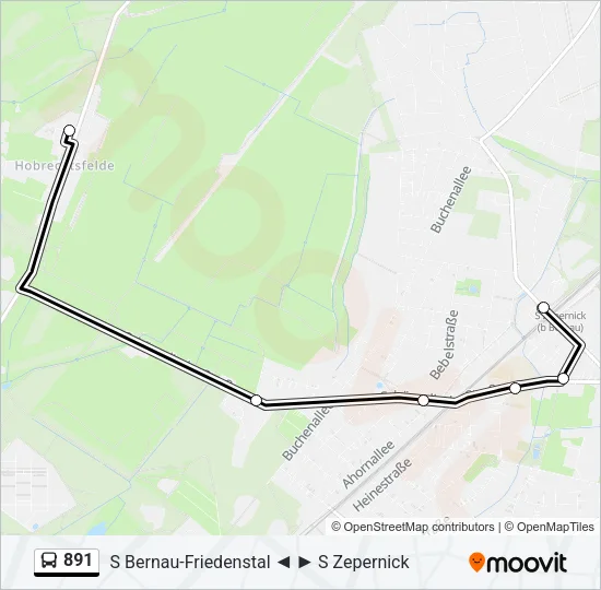 891 Bus Line Map