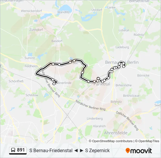 891 Bus Line Map