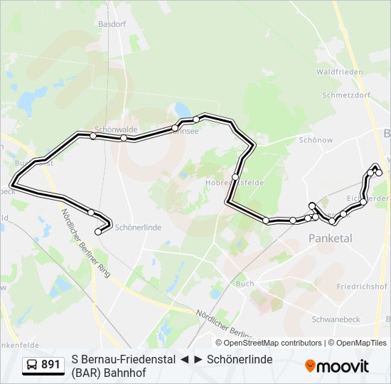 891 bus Line Map