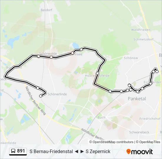 891 Bus Line Map