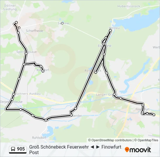 905 Bus Line Map