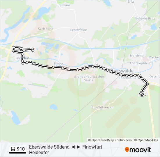 910 bus Line Map