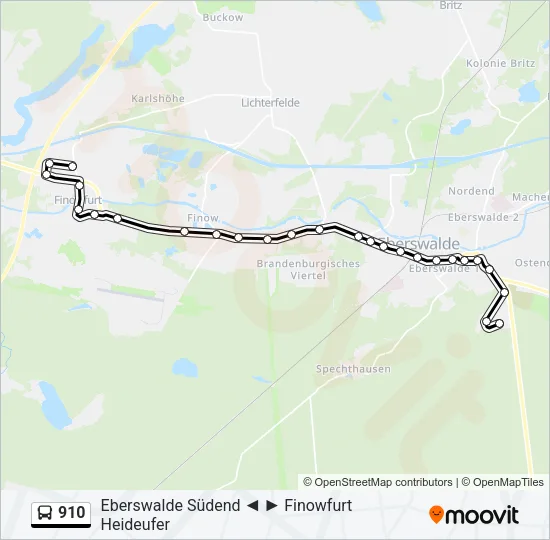 910 Bus Line Map