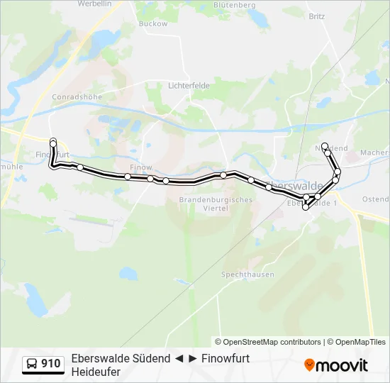 910 Bus Line Map