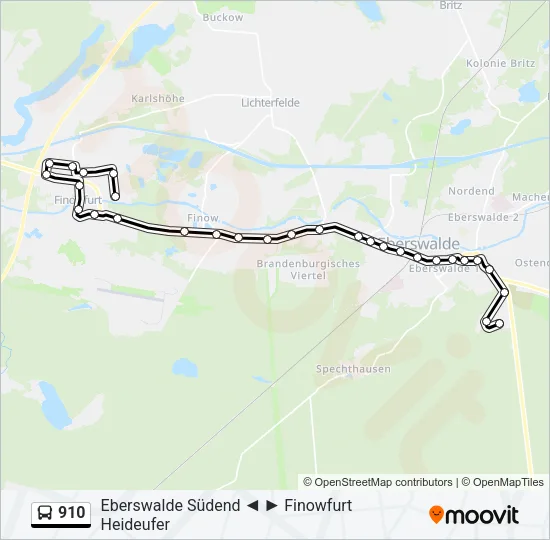 910 Bus Line Map