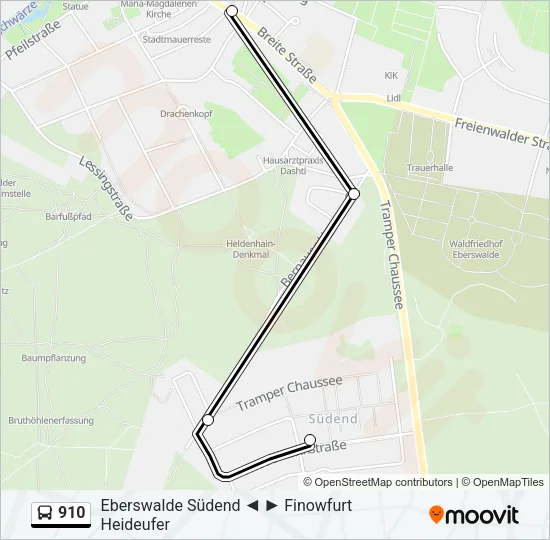 910 Bus Line Map
