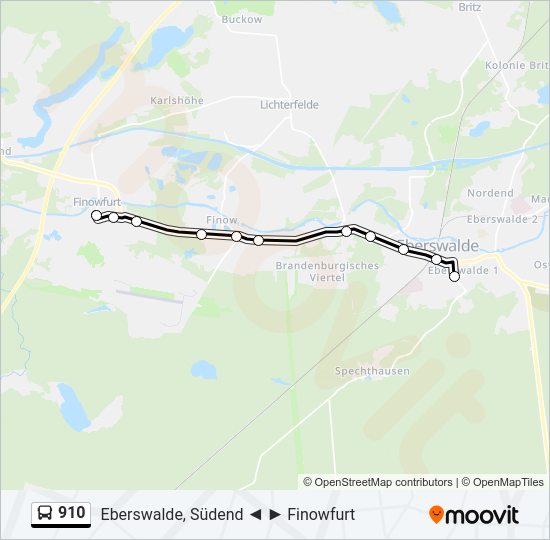 910 bus Line Map