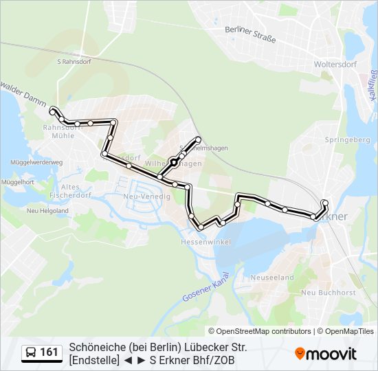 161 bus Line Map