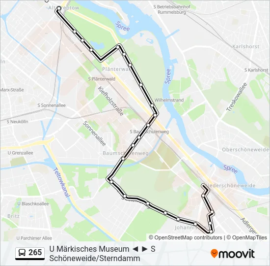 265 Bus Line Map