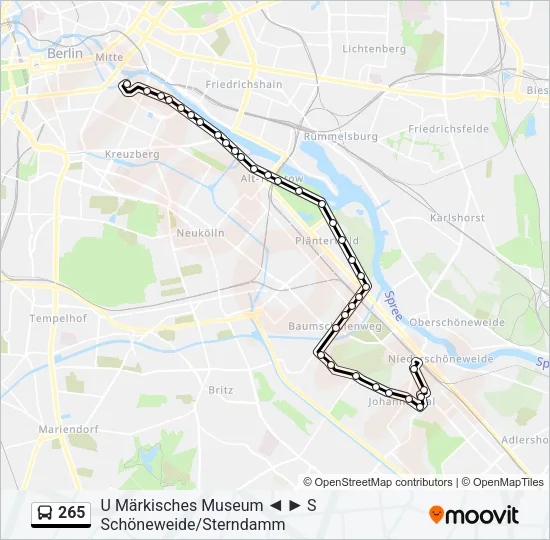 265 Bus Line Map