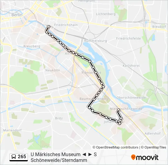 265 Bus Line Map