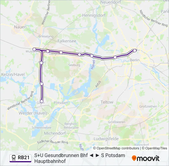 RB21 Train Line Map
