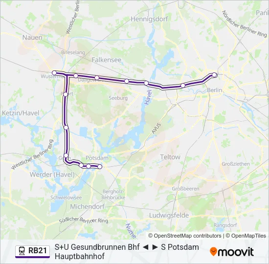 RB21 Train Line Map