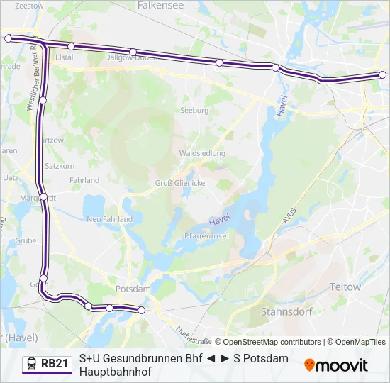 RB21 Train Line Map