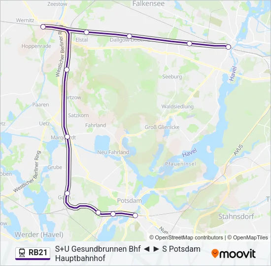 RB21 Train Line Map