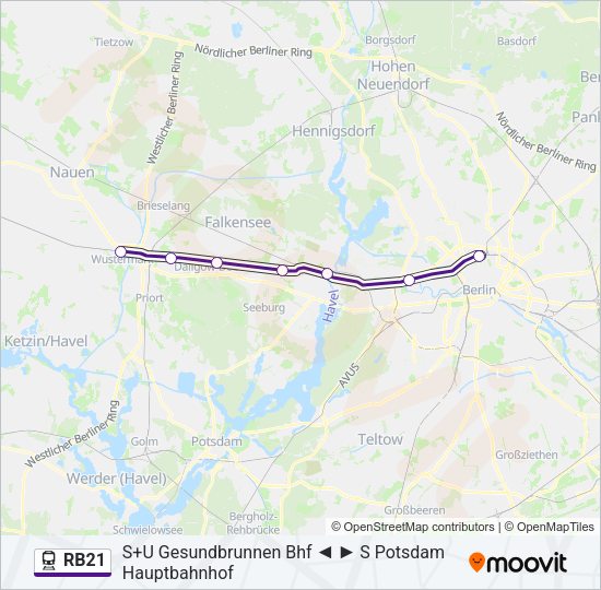 RB21 Train Line Map