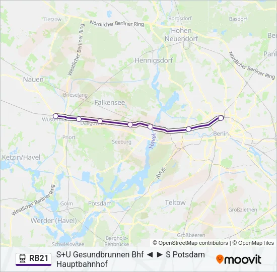 RB21 Train Line Map