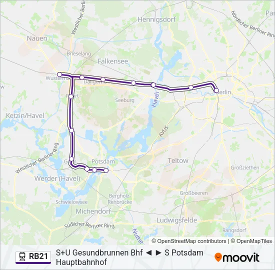 RB21 Train Line Map