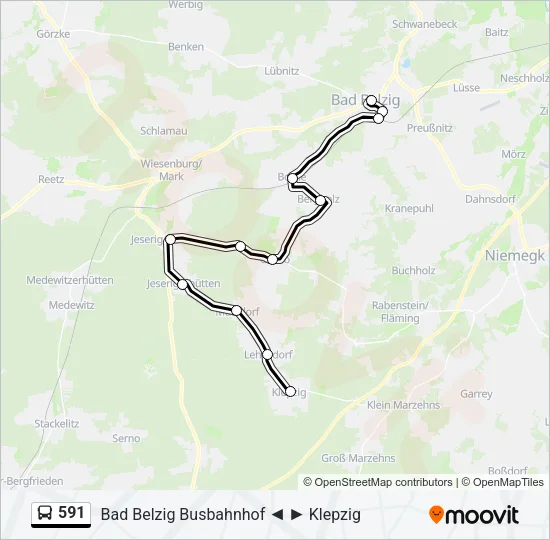 591 Bus Line Map