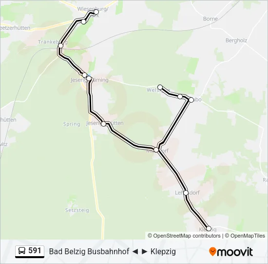 591 Bus Line Map