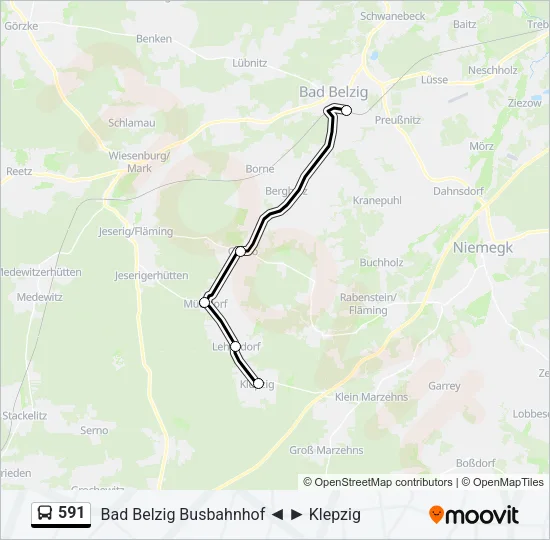591 Bus Line Map