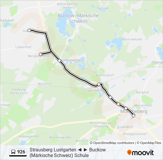 926 bus Line Map