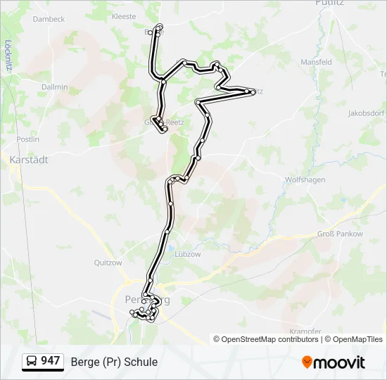 947 Bus Line Map
