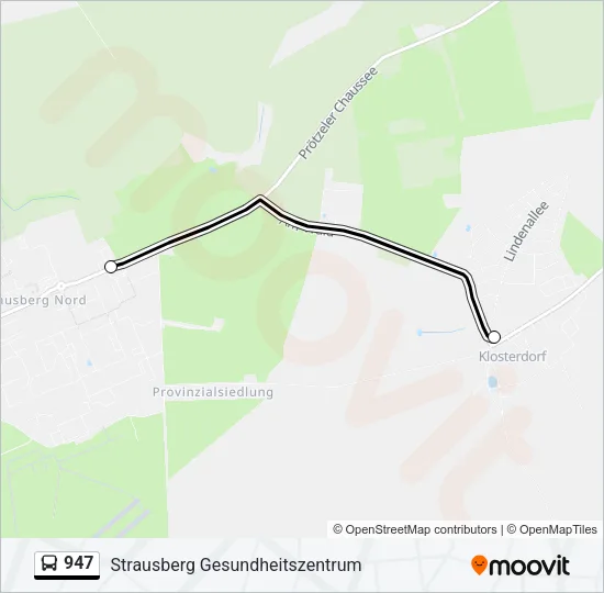 947 Bus Line Map