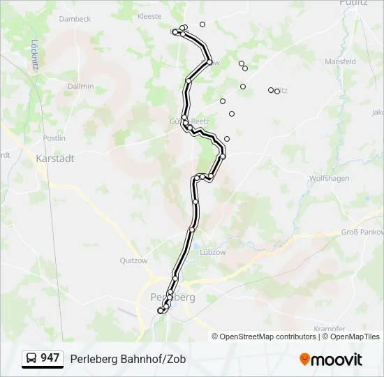 947 Bus Line Map