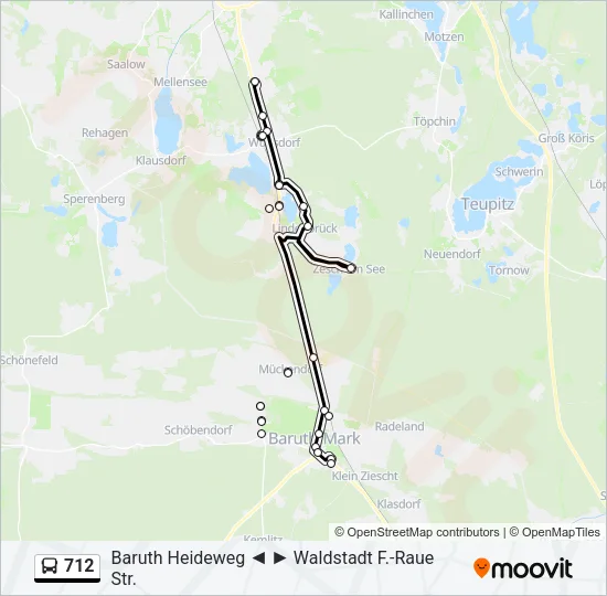 712 Bus Line Map
